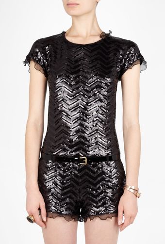 Moschino Cheap & Chic Sequinned Belted Short Suit - Lyst