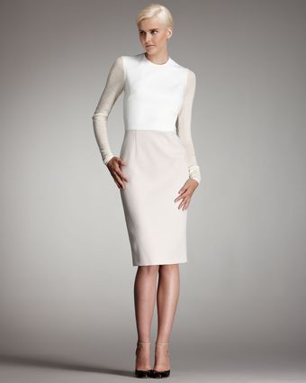 Stella McCartney Jersey & Crepe Sheath Dress - Lyst