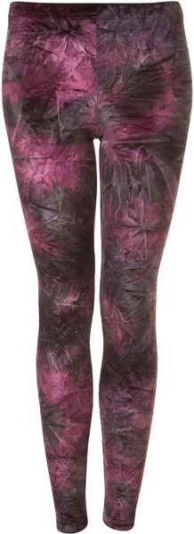 Topshop Purple Tie Dye Velvet Leggings in Purple - Lyst