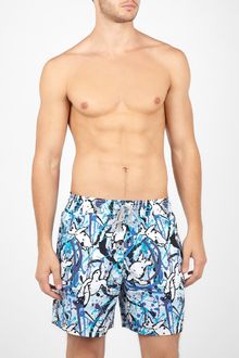 Vilebrequin Navy Drip Pollock Print Swimshorts - Lyst