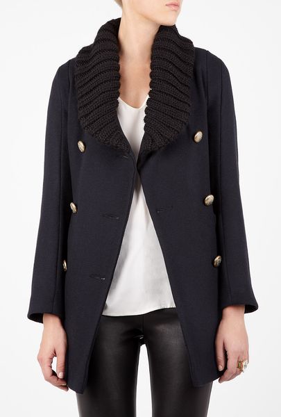 Vivienne Westwood Anglomania Navy Mangano Wool Pea Coat in Blue (navy) - Lyst
