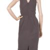 Zac Posen Silkblend Stretchcrepe Dress in Brown (gray) - Lyst