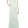 Zac Posen Feather Embellished Silkchiffon Gown in Green (mint) - Lyst