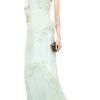Zac Posen Feather Embellished Silkchiffon Gown in Green (mint) - Lyst