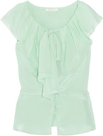 Zac Posen Silk-chiffon and Crepe Blouse - Lyst