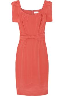 Zac Posen Silk-blend Pointed-pleat Dress - Lyst