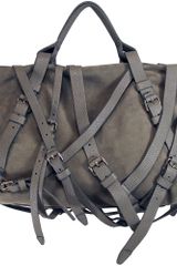 Alexander Wang Kirsten Suede Satchel in Dove Grey