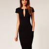 Asos Collection Asos Ponti Pencil Dress with Pockets in Black - Lyst