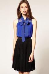 ASOS Collection Asos Chiffon Sleeveless Pussy Bow Blouse