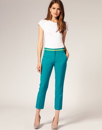 ASOS Collection Asos Jet Pocket Slim Cropped Trousers - Lyst