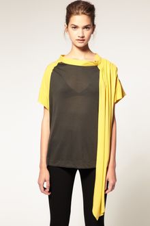 ASOS Collection Asos Jersey Woven Drape Top - Lyst