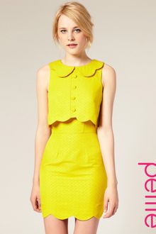 ASOS Collection Asos Petite Pique Chelsea Scalloped Shift Dress - Lyst