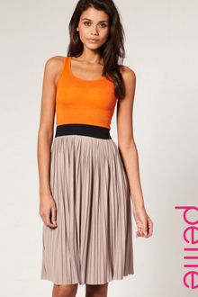 ASOS Collection Asos Petite Pleated Skirt Colour Block Dress - Lyst