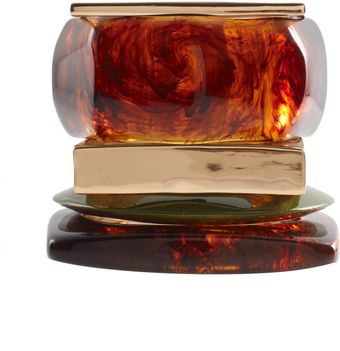 ASOS Collection Asos Multi Pack Of Tortoise Shell and Metal Angular Bangles - Lyst