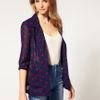 Asos Collection Asos Spot Print Chiffon Blazer in Blue (navyprint) - Lyst