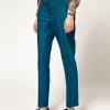 Asos Collection Asos Crop Skinny Trouser with Pintuck Detail in Blue (teal) - Lyst