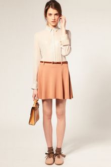 ASOS Collection Asos Tailored Belted Ponti Fit and Flare Skirt - Lyst