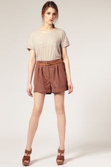 ASOS Collection Asos Belted Roll Hem Shorts - Lyst