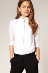 ASOS Collection Asos Pintuck Winged Collar Shirt