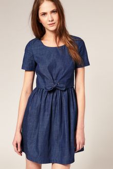 Boutique By Jaeger Knot Front Denim Dress - Lyst