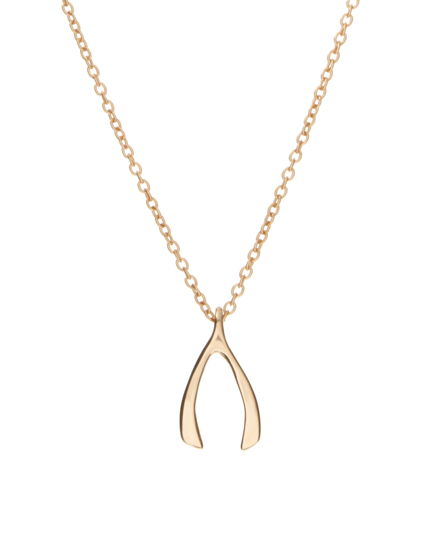Dogeared Jewellery Dogeared Make A Wish Gold Plated Large Wishbone