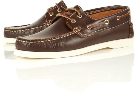 Topman Starboard Brown Boat Shoes in Brown for Men | Lyst