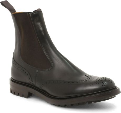 Tricker's Trickers Henry Brogue Chelsea Boots in Brown for Men - Lyst