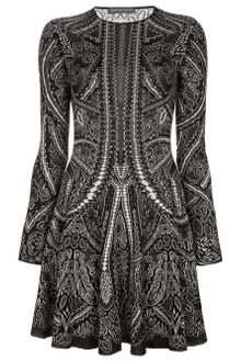 Alexander McQueen Jacquard Knit Dress - Lyst