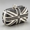 Alexander Mcqueen Skullclasp Britannia Box Clutch in Black (ivory) - Lyst
