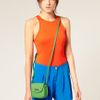 Asos Collection Asos Leather Mini Twist Lock Saddle Bag in Green - Lyst
