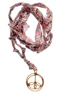 Aurelie Bidermann Charm Necklace Bronze On Pink Liberty Thread - Lyst
