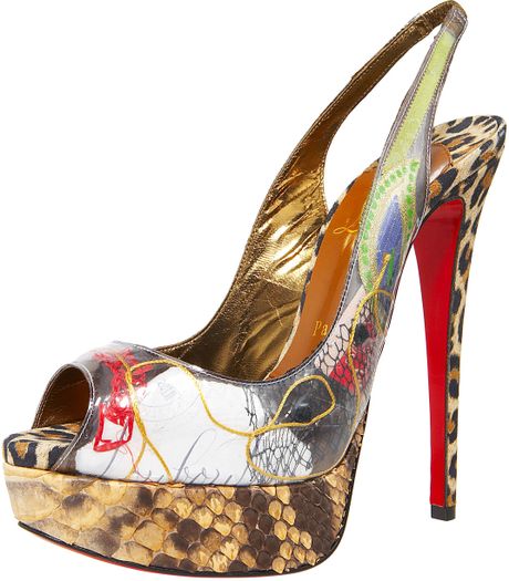 Christian Louboutin Ecotrash Platform Slingback in Multicolor (multi) - Lyst