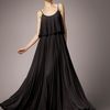 Halston Heritage Pleated Silk Dress, Black in Black - Lyst