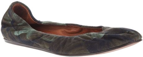 Lanvin Ballerina Pump in Black (green) - Lyst