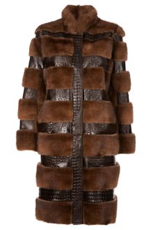 Liska Mink Fur and Leather Coat - Lyst