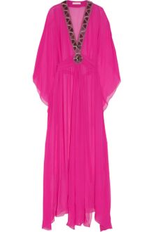 Matthew Williamson Embellished Silk-georgette Maxi Kaftan - Lyst