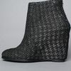 Minimarket The Wedge Zipper Boot in Gray Rubber Brocade in Black (gray)