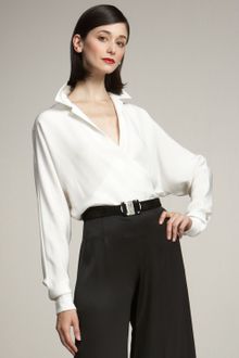 Ralph Lauren Collection Doris Silk Wrap Blouse - Lyst