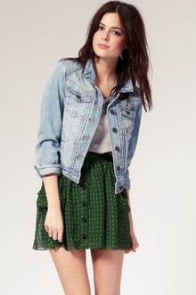 River Island Pleat Front Denim Western Jacket - Lyst