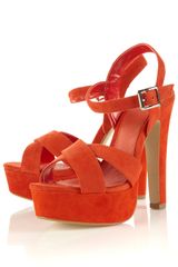 Topshop Lush Suede Strappy Platform