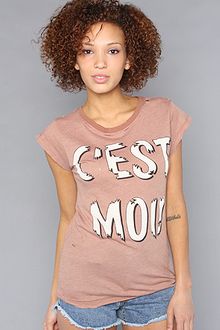Wildfox The Cest Moi Ripped Rock Tee in Eclair - Lyst