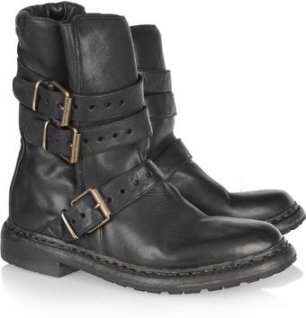 Burberry Explorer Leather Biker Boots - Lyst