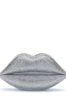 Lulu Guinness Silver Swarovski Crystalized Lips Clutch - Lyst