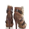 Ash Brown Emma Fur Buckle Boot in Brown - Lyst