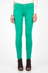 J Brand Emerald Green Mid Rise Skinny Jean
