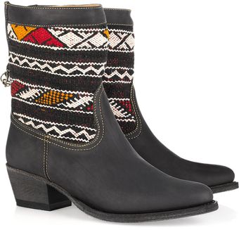 Cobra Society Hand-woven Wool and Brushed-leather Ankle Boots - Lyst