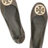 Tory Burch Reva Lizardprint Leather Ballerina Flats in Green - Lyst