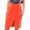 Preen Wool Crepe Kneelength Skirt in Orange - Lyst