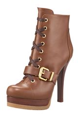 Fendi Lace-up Belted Boot