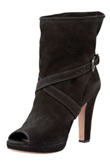 Prada Peep-toe Buckle Bootie - Lyst